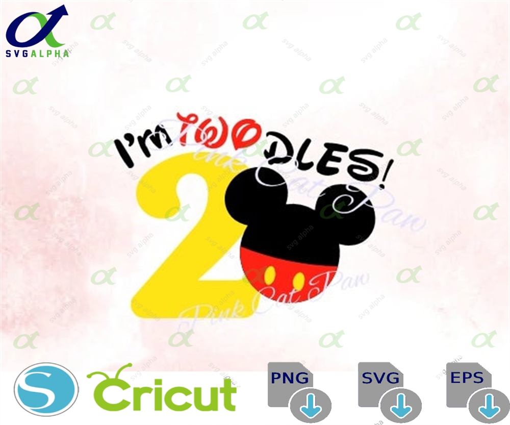 Im Two Dles SVG Mickey Two SVG Mickey 2nd Birthday SVG Mickey Head SVG Mickey Party SVG Mickey Birthday SVG Im Two SVG
